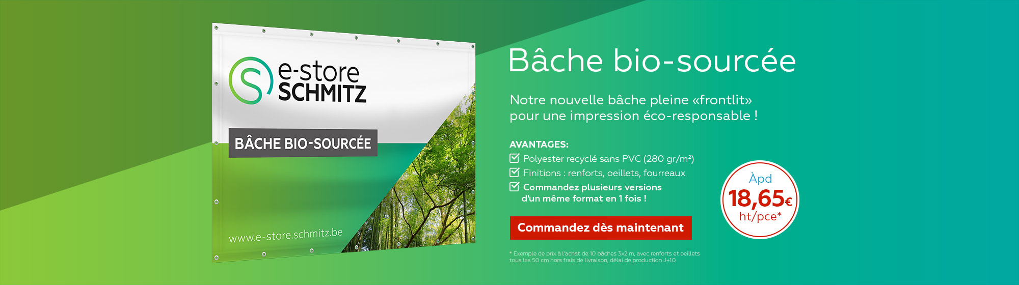 Impression bâche pleine bio-sourcée [frontlit]